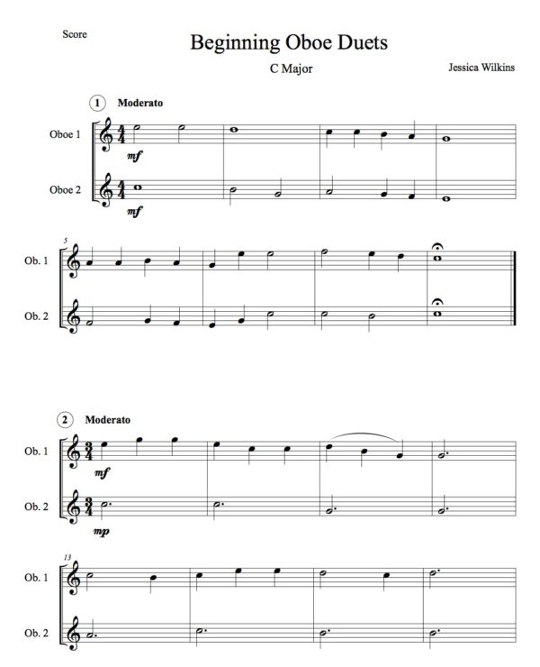 Beginning Oboe Duets (Digital Download)