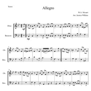 Mozart Allegro - oboe & bassoon duet (Digital Download)