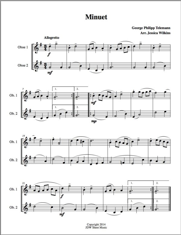 6 Easy Oboe Duets (Digital Download)
