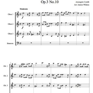 Corelli Sonata da Chiesa - Oboe & Bassoon Quartet (Digital Download)