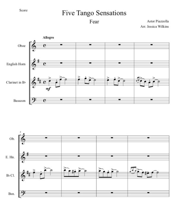 Piazzolla Fear - Woodwind Quartet