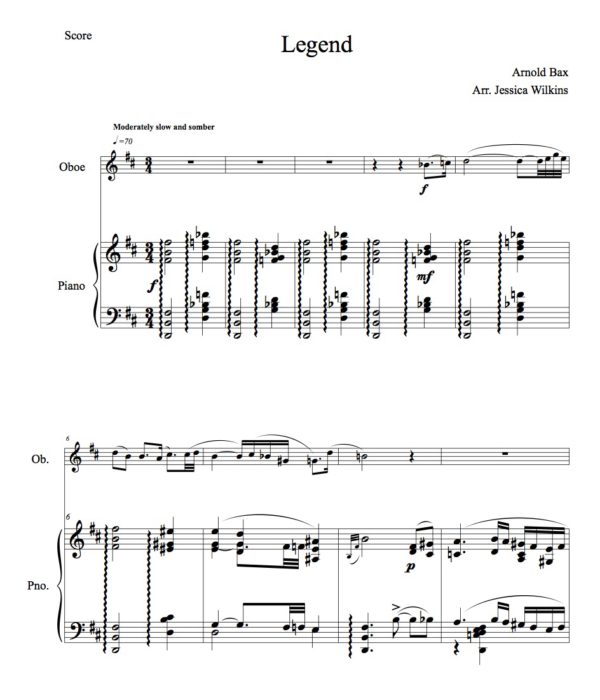 Bax Legend - Oboe & Piano