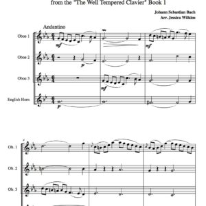 Bach Prelude & Fugue in C Minor - Oboe Quartet (Digital Download)