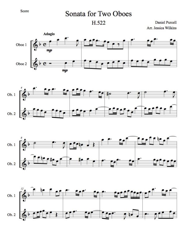 Purcell Sonata H.522 - oboe duet