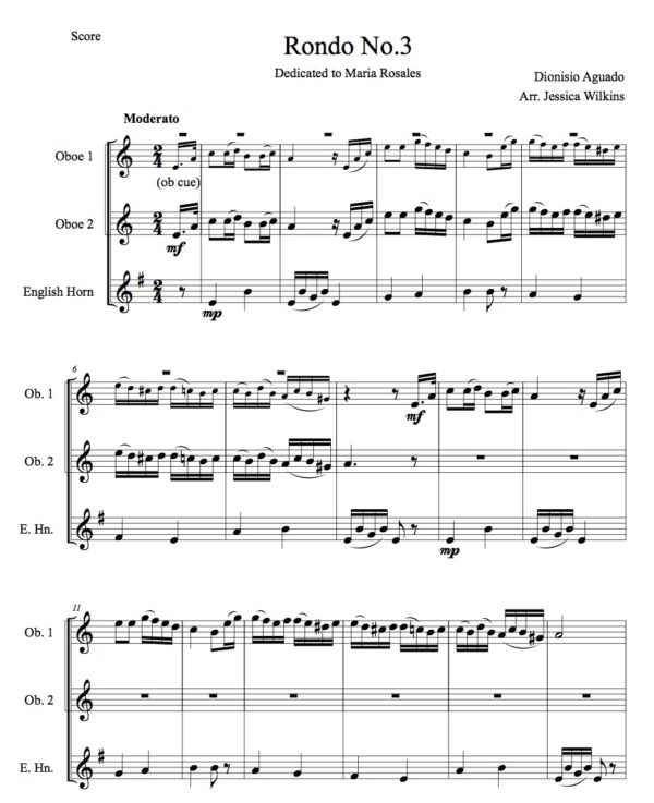Aguado Rondo No.3 - Oboe Trio