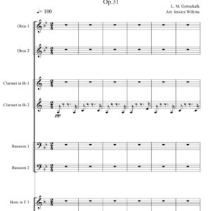 Gottschalk Souvenir De Porto Rico - Woodwind Octet