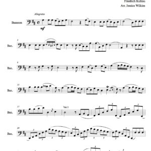Kuhlau Variation No.1 - Bassoon solo (Digital Download)