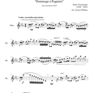Vieuxtemps Capriccio in C Minor Op.55 - Oboe Solo (Digital Download)