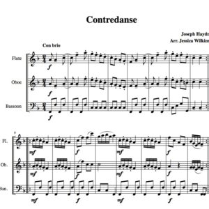 Haydn Contredanse - Flute,Oboe,Bassoon Trio (Digital Download)
