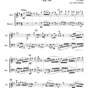 CPE Bach Moderato Wq.140 - Oboe & Bassoon duet (Digital Download)