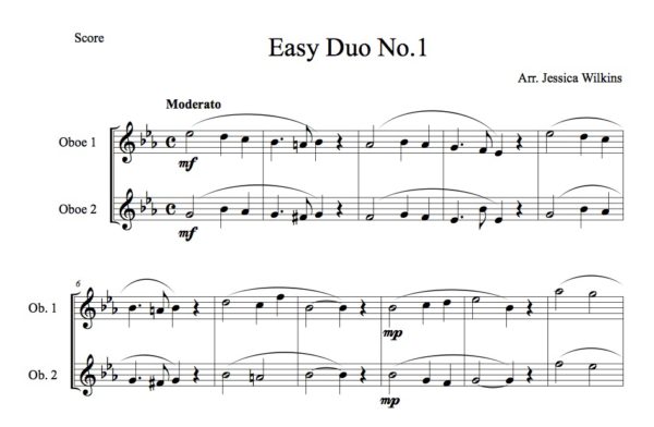 Easy Oboe Duets No.1-3 (Digital Download)