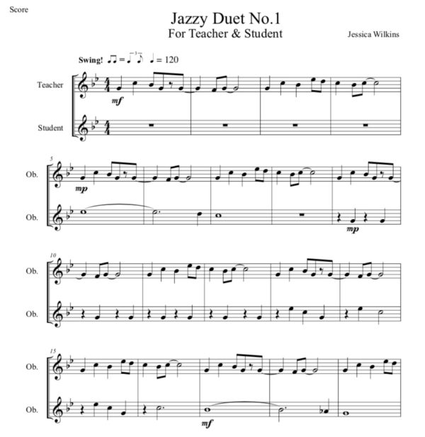 Jazzy Oboe Duet No.1 (Digital Download)