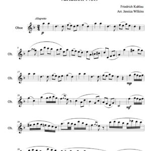 Kuhlau Variation No.9 - Solo oboe (Digital Download)