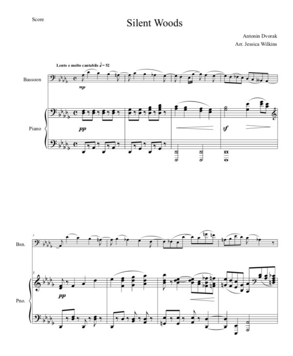 Dvořák Silent Woods - Bassoon & Piano