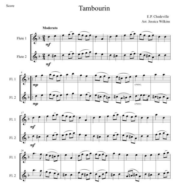 Chedeville Tambourin - Flute Duet (Digital Download)
