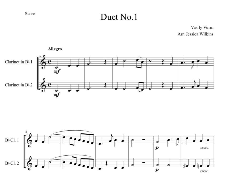 Easy clarinet store duets