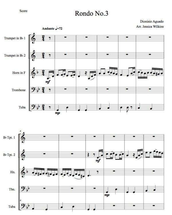 Aguado Rondo No.3 for Brass Quintet (Digital Download)