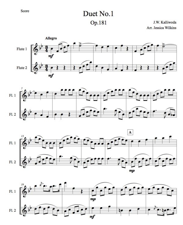 Kalliwoda Flute Duet No.1 Op.181 (Digital Download)
