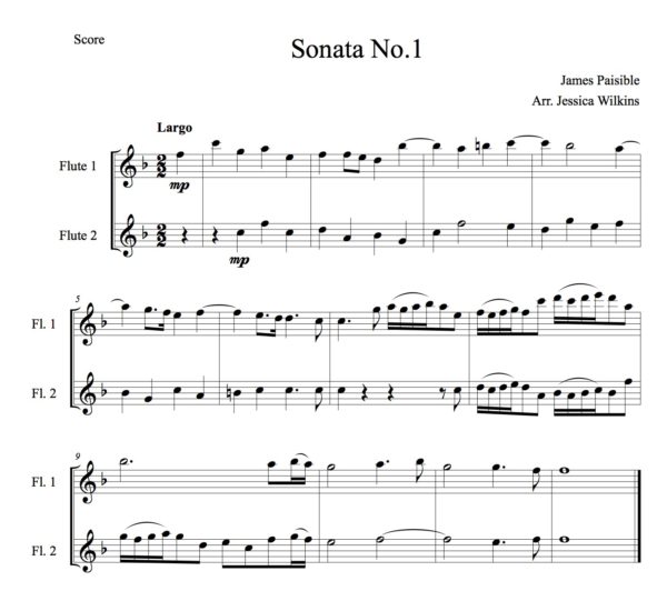 Paisible Sonata No.1 - Flute Duet (Digital Download)