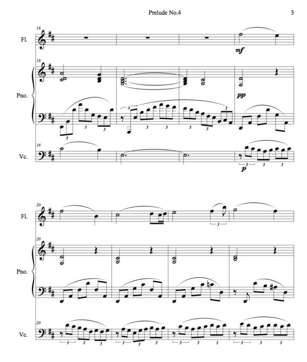 Rachmaninoff Prelude No.4 Op.23 (Flute, Cello & Piano)