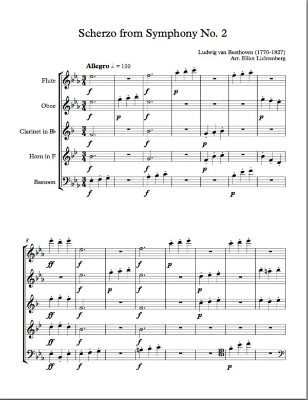 Beethoven Scherzo - Woodwind Quintet (Digital Download)