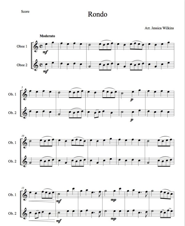 Rondo - Oboe Duet (Digital Download)