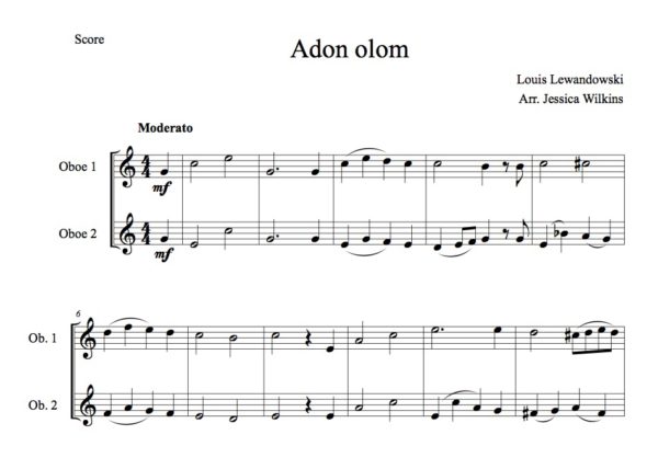Adon olom - Oboe Duet (Digital Download)