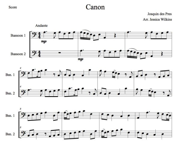 Josquin Canon - Bassoon Duet (Digital Download)