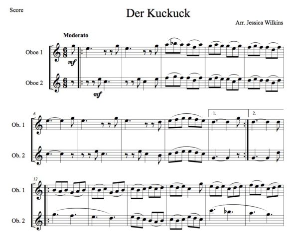 Der Kuckuck - oboe duet (Digital Download)