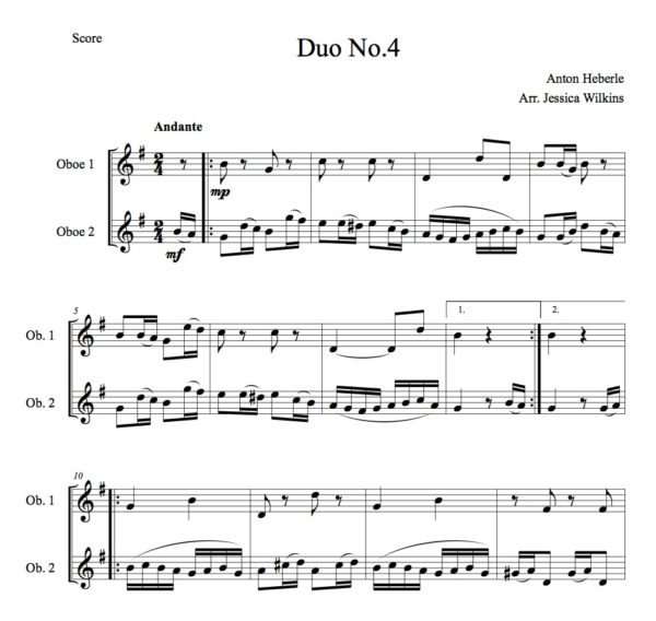 Heberle Oboe Duo No.4 (Digital Download)