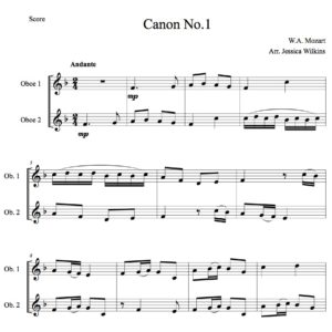 Mozart Canons No.1-3 oboe duet (Digital Download)