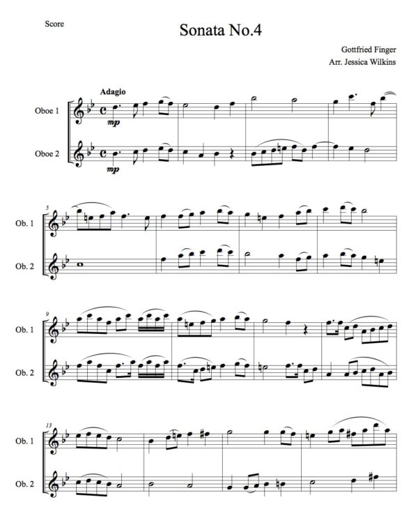 Finger Sonata No.4 - Oboe Duet (Digital Download)