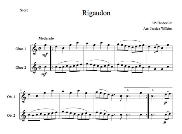 Chédeville Rigaudon - Oboe Duet (Digital Download)