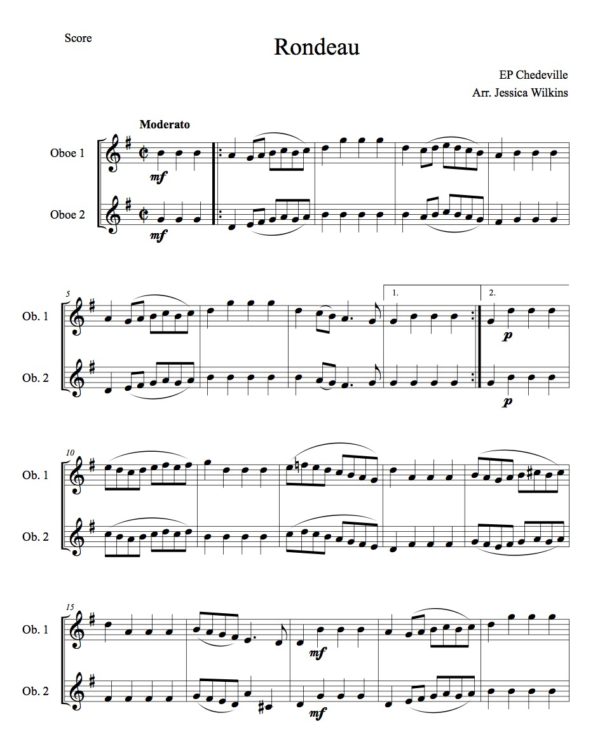 Chédeville Rondeau - Oboe Duet (Digital Download)
