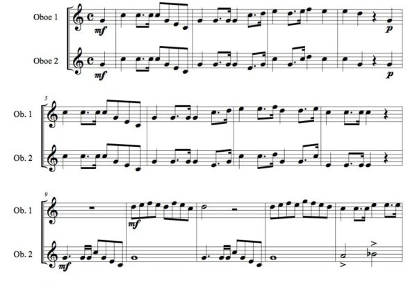 10 Intermediate Oboe Duets (Digital Download)