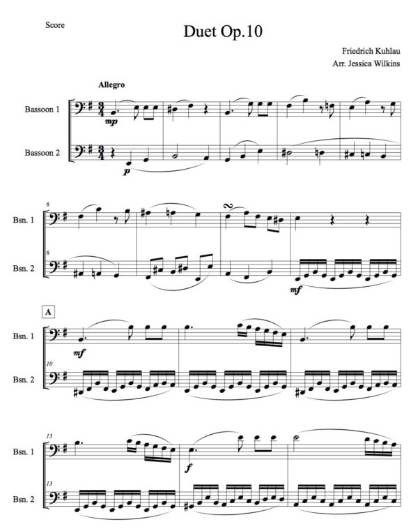 Kuhlau Duet Op.10 - Bassoon duet