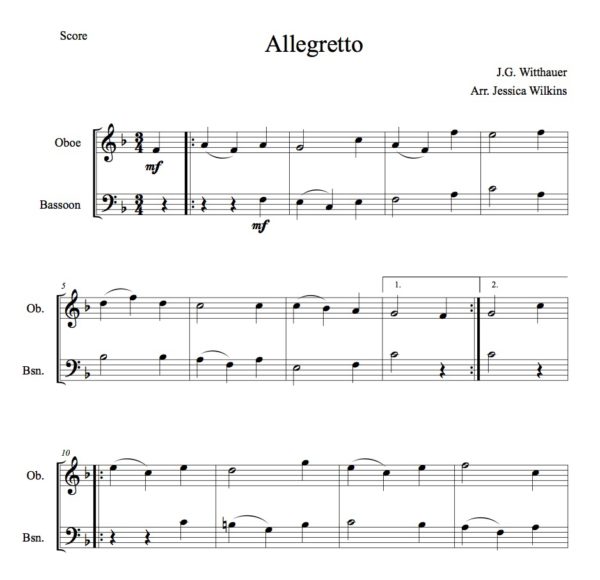 Witthauer Allegretto - Oboe & Bassoon Duet (Digital Download)
