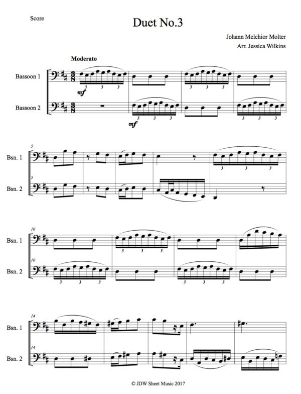 Molter Duo no.3 - Bassoon duet (Digital Download)