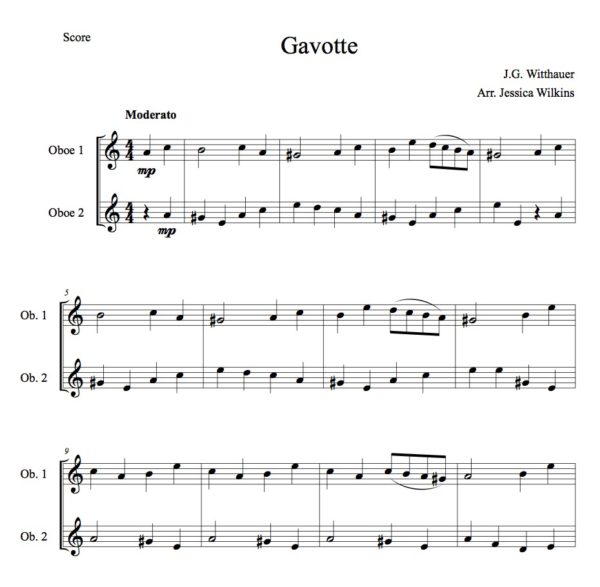 Gavotte - Oboe Duet (Digital Download)