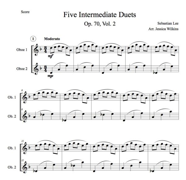 5 Intermediate oboe duets vol.2 (Digital Download)