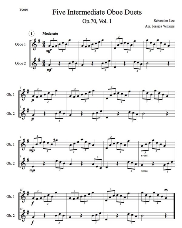 5 Intermediate oboe duets vol.1 (Digital Download)