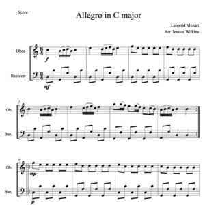 Mozart Allegro in C major - oboe & bassoon duet (Digital Download)