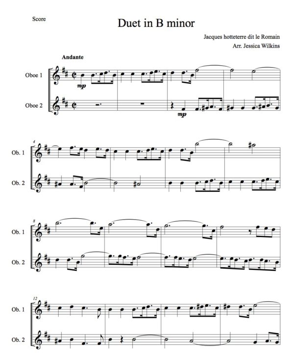 Romain Oboe Duet in b minor (Digital Download)