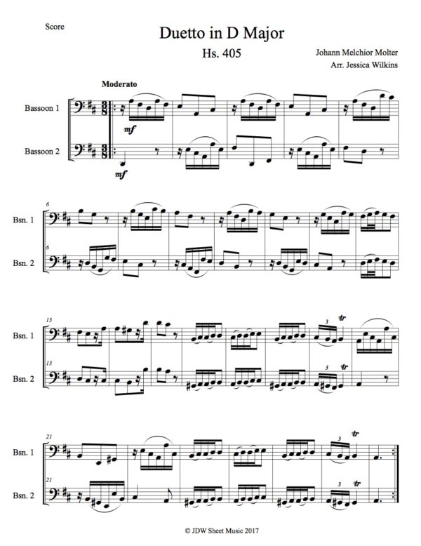 Molter Bassoon Duetto Hs.405 (Digital Download)