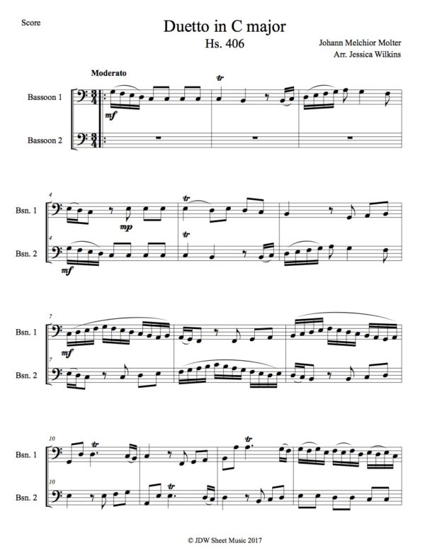 Molter Bassoon Duetto Hs. 406 (Digital download)