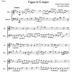 Handel Fugue in g major - oboe & bassoon duet (Digital Download)