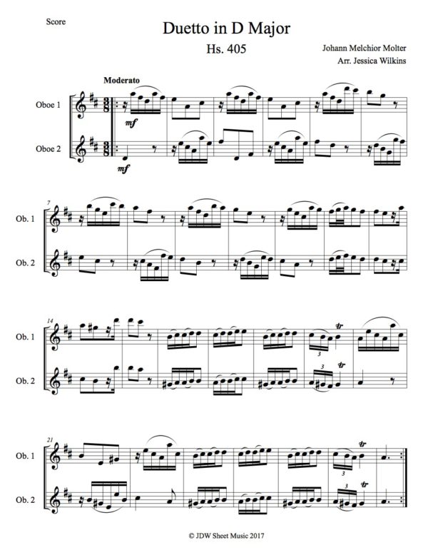 Molter Oboe Duetto hs. 405 (Digital Download)