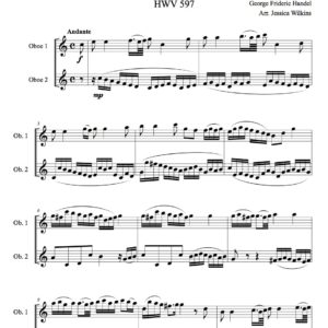 Handel Air in C Major hwv 597 - Oboe duet (Digital Download)