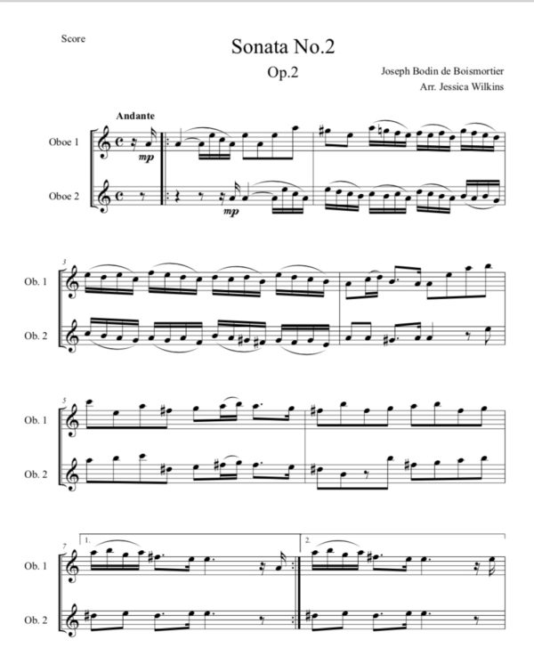 Boismortier Sonata No.2 op.2 - oboe duet