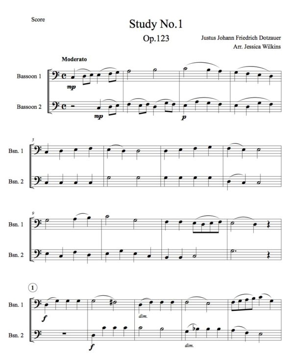 Dotzauer Study No.1 - Bassoon duet (Digital Download)